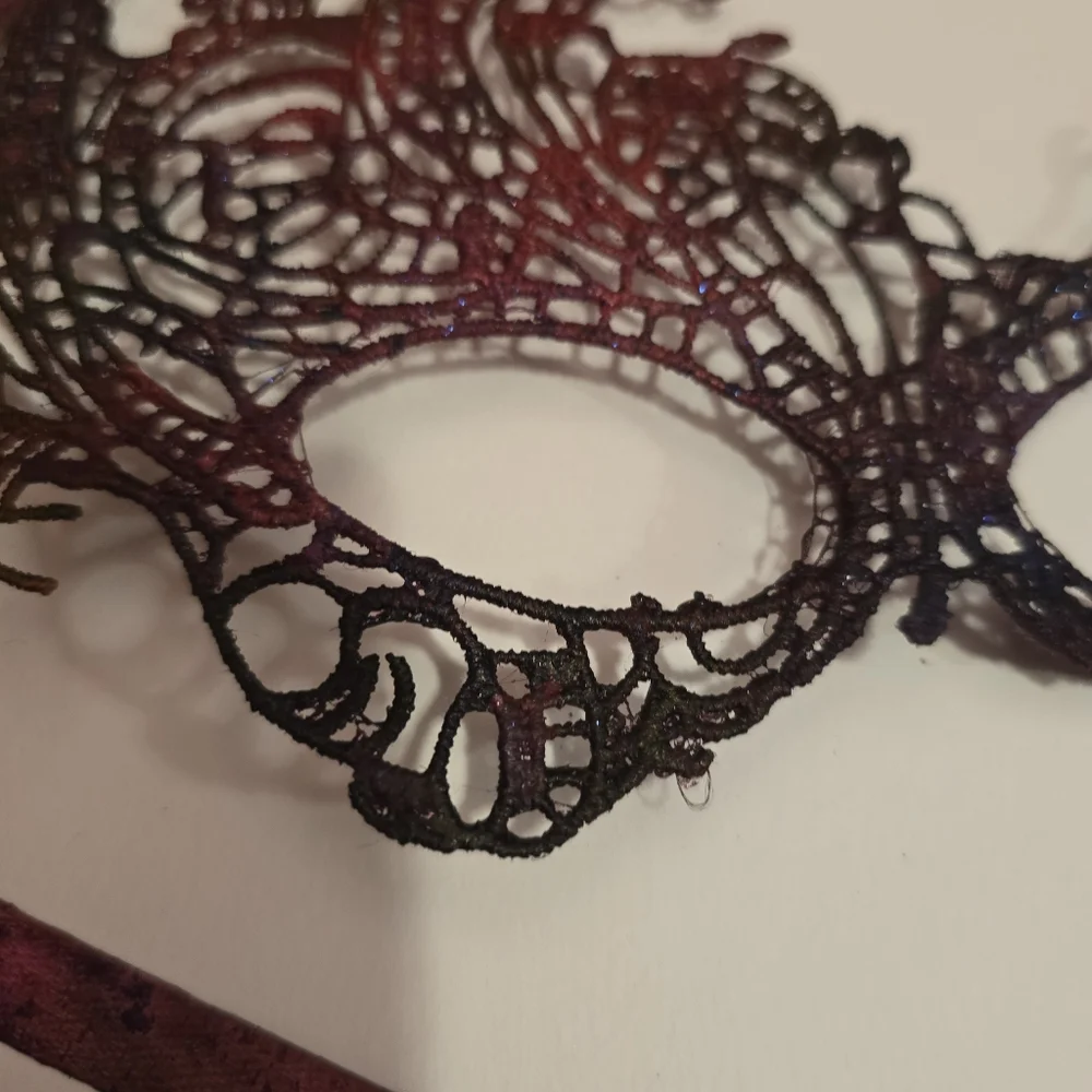 HANDCRAFTED Upcycled Lace Eye Mask HANDPAINTED Festival Mask Comic Con Sexy Play